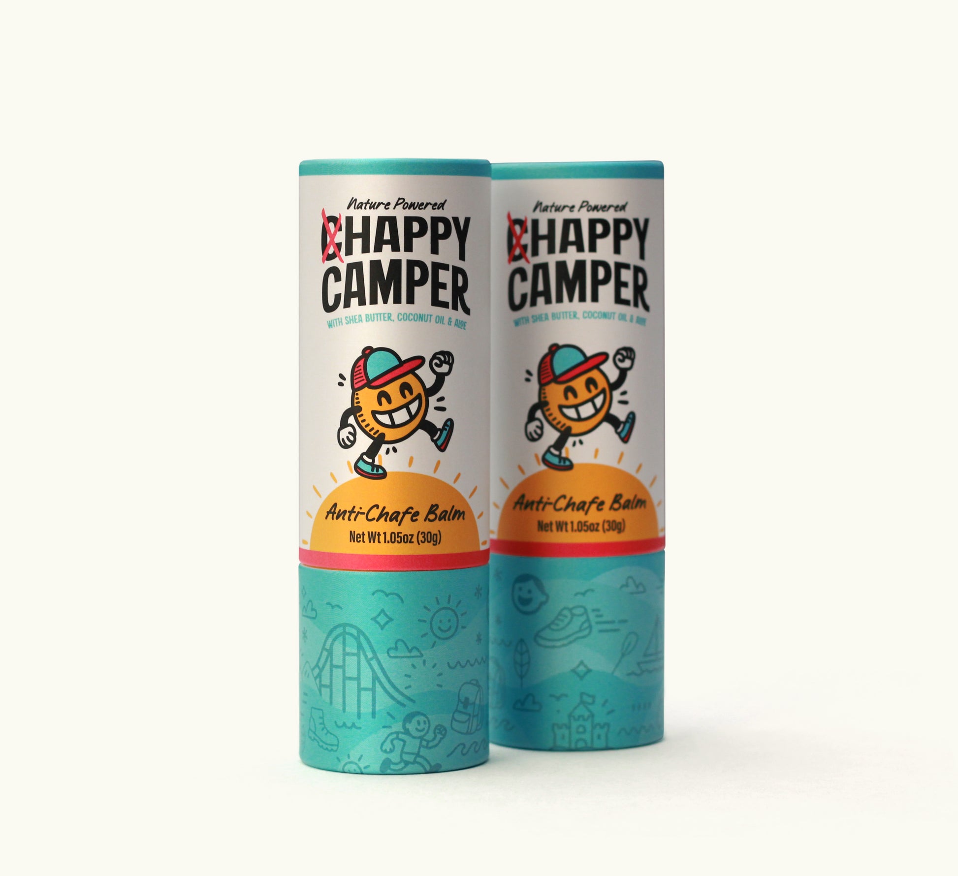 Two-pack of Chappy Camper anti-chafe balm sticks for extended use or sharing.