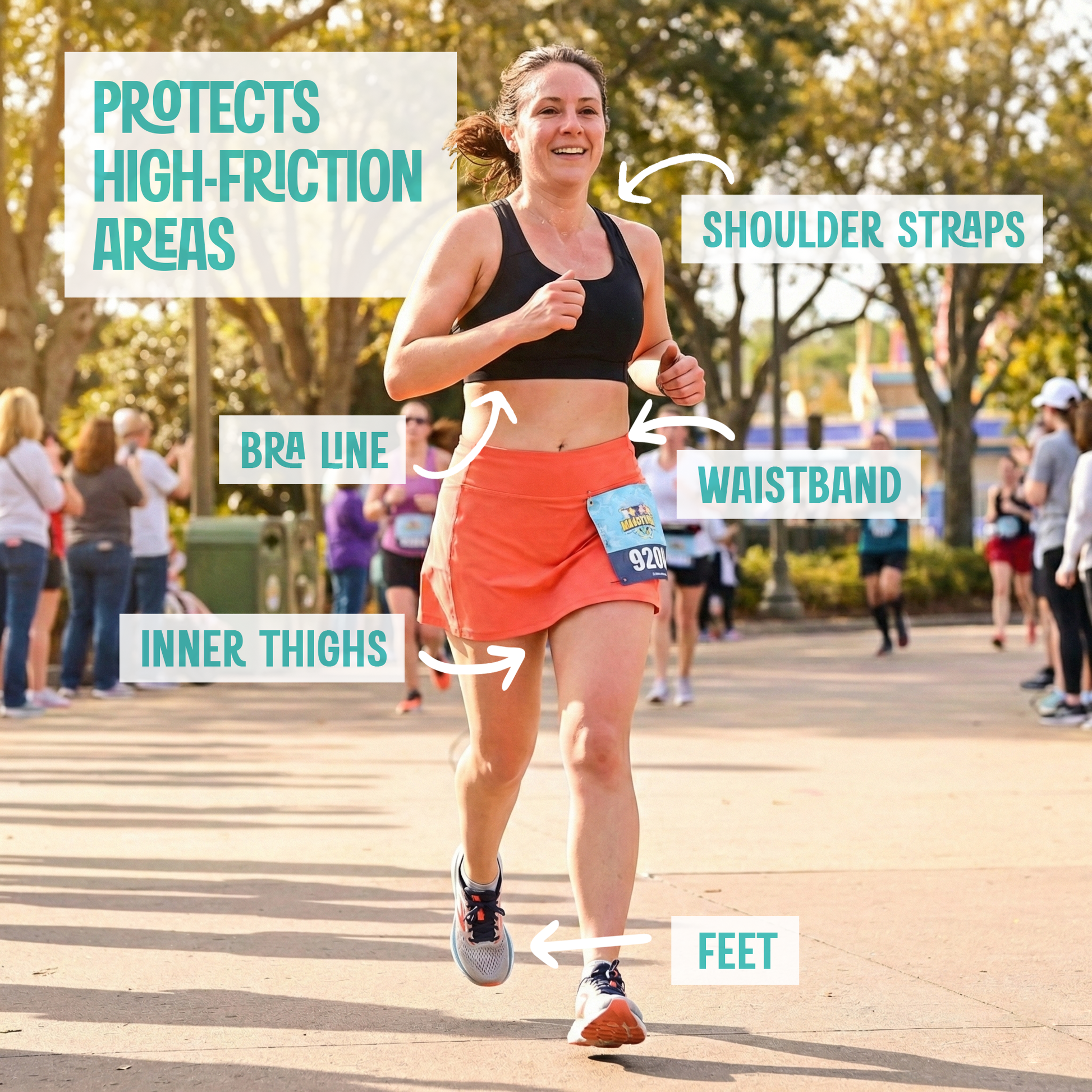 Chappy Camper anti-chafe balm used during running and active movement to help reduce friction.